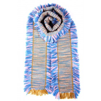 Merino wool scarf handwoven - Clematis.