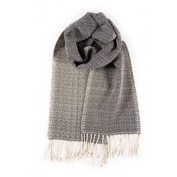 Silk and alpaca scarf handwoven in loom